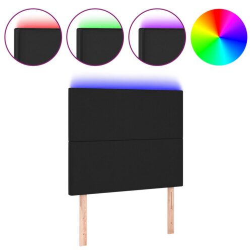 LED Headboard Black 100cm Faux Leather