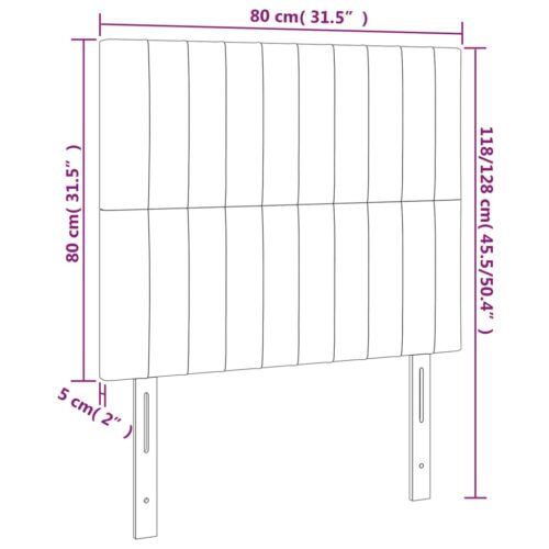 LED Headboard Dark Grey 80x5x118/128cm Fabric - Image 6