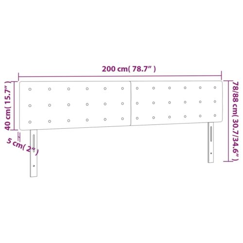LED Headboard Dark Grey 200x5x78/88cm Fabric - Image 6