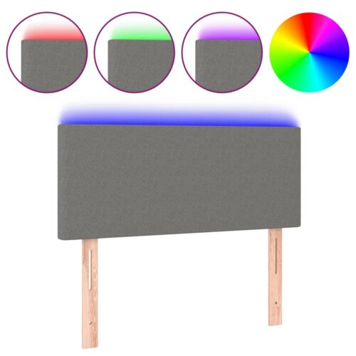 LED Headboard Dark Grey 100cm Fabric