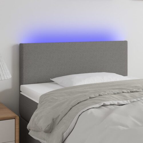 LED Headboard Dark Grey 100cm Fabric - Image 2