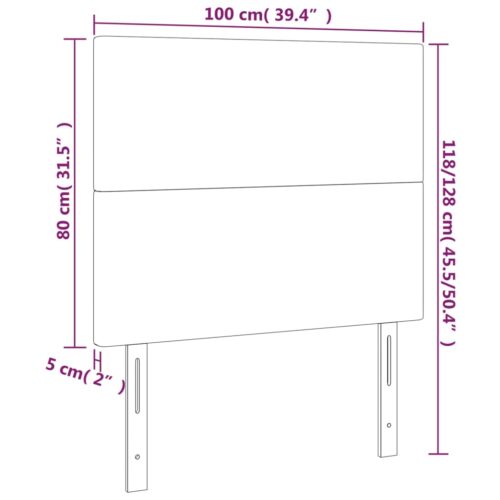 LED Headboard Dark Grey 100cm Fabric - Image 6