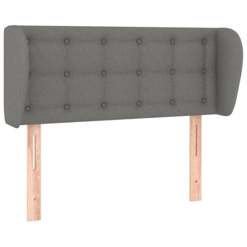 Headboard with Ears Dark Grey 103x23x78/88cm Fabric