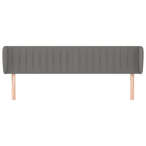 Headboard with Ears Dark Grey 163x23x78/88cm Fabric - Image 3