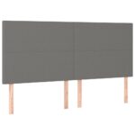 Headboards 4pcs Dark Grey 100x5x78/88cm Fabric