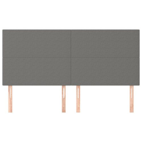 Headboards 4pcs Dark Grey 100x5x78/88cm Fabric - Image 3