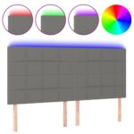 LED Headboard Dark Grey 200cm Fabric