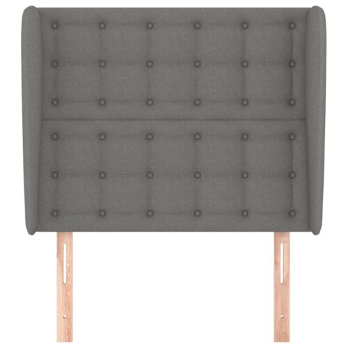 Winged Fabric Headboard Bed Frame Head Board Modern Dark Grey 103x23x118/128cm - Image 3
