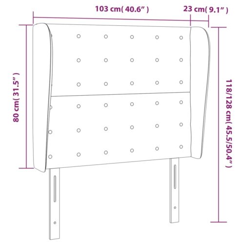 Winged Fabric Headboard Bed Frame Head Board Modern Dark Grey 103x23x118/128cm - Image 9