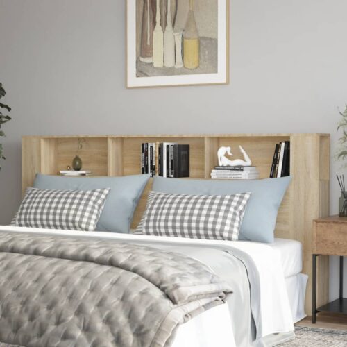 Headboard Cabinet Sonoma Oak 220x18.5x104.5cm - Image 2
