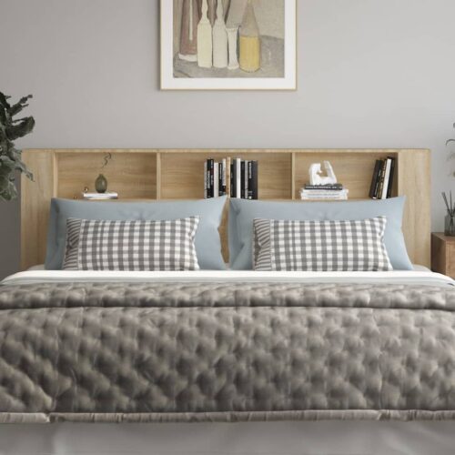 Headboard Cabinet Sonoma Oak 220x18.5x104.5cm - Image 3