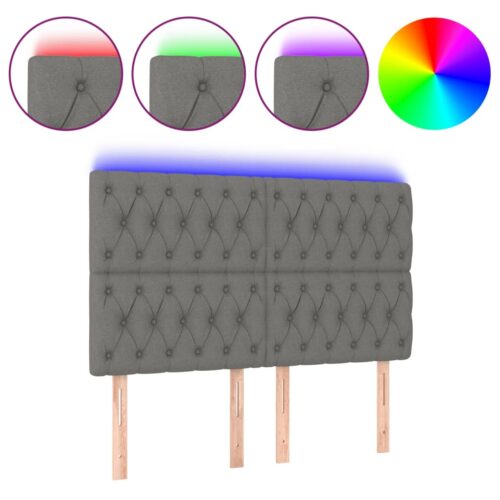 LED Headboard Dark Grey 160cm Fabric