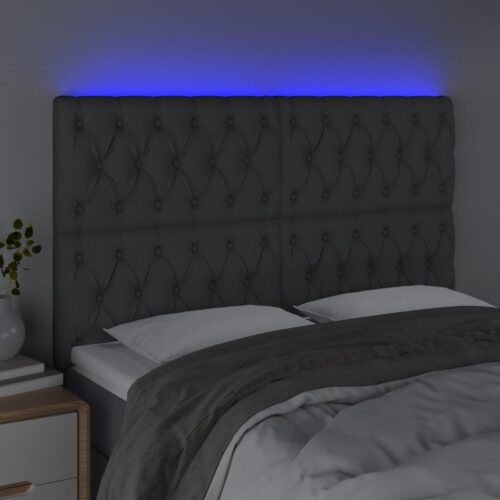 LED Headboard Dark Grey 160cm Fabric - Image 3