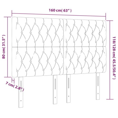 LED Headboard Dark Grey 160cm Fabric - Image 6
