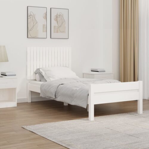 Wall Headboard White 95.5cm Solid Wood Pine - Image 2