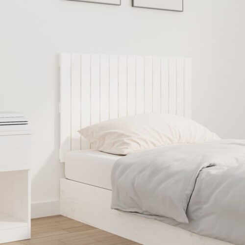 Wall Headboard White 95.5cm Solid Wood Pine - Image 3
