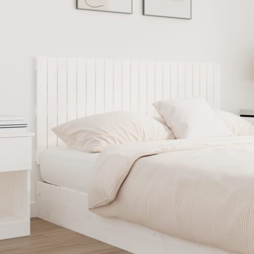 Wall Headboard White 140cm Solid Wood Pine - Image 3