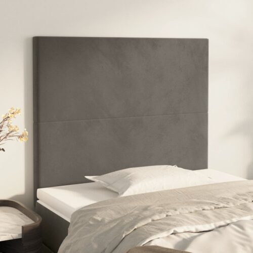 2pcs Headboards Dark Grey 80x5x78/88cm Fabric Queen Bed Frame Head Board Bedhead - Image 2