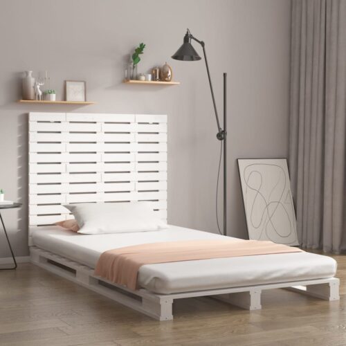 Wall Headboard White 96cm Solid Wood Pine - Image 2