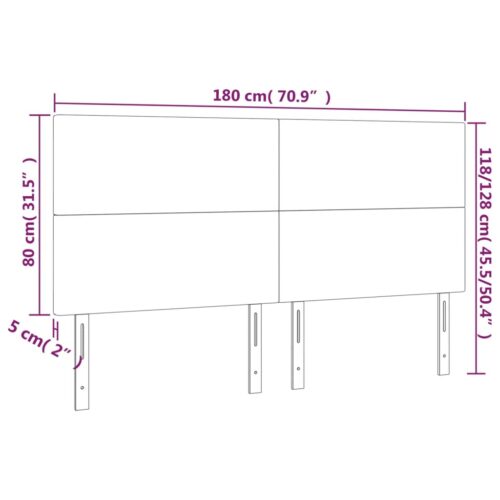 4pcs Bed Frame Headboard Heads Black 100x5x78/88cm Faux Leather - Image 8