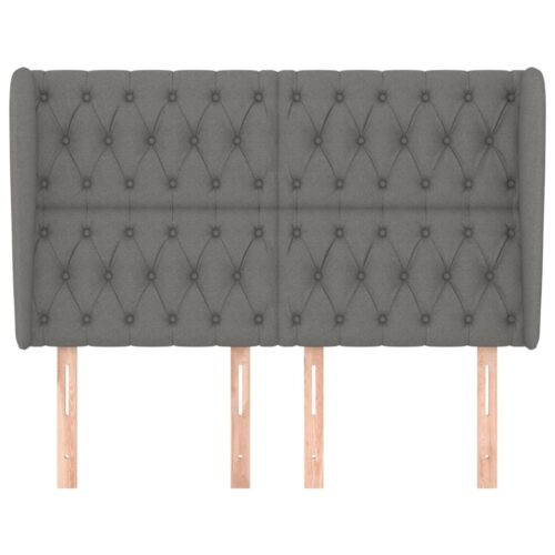 Headboard with Ears Dark Grey 163cm Fabric - Image 3