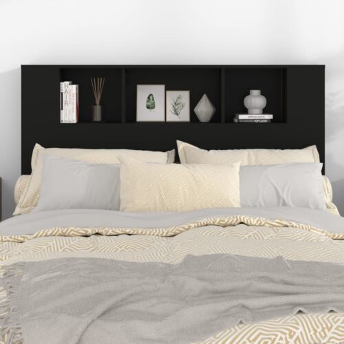 Headboard Cabinet Black 140cm - Image 5