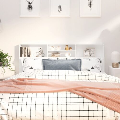 Headboard Cabinet White 180cm - Image 3
