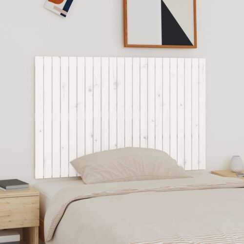 Wall Headboard White 140cm Solid Wood Pine - Image 2