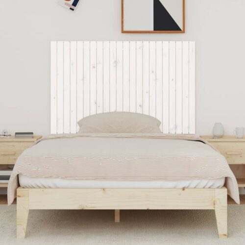 Wall Headboard White 140cm Solid Wood Pine - Image 3