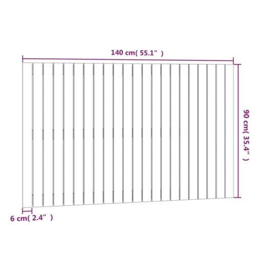 Wall Headboard White 140cm Solid Wood Pine - Image 8