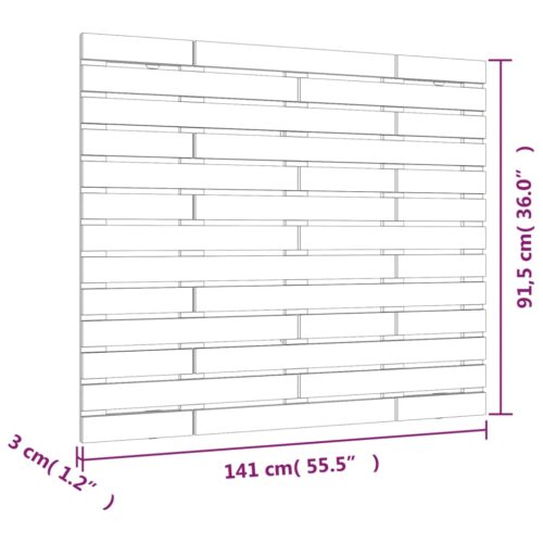 Wall Headboard 141cm Solid Wood Pine - Image 8