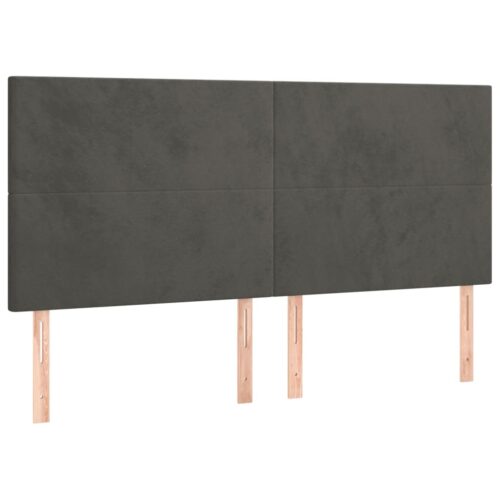LED Headboard Dark Grey 200x5x118/128cm Velvet - Image 4