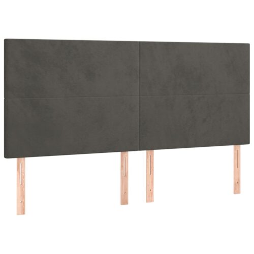 Headboards 4pcs Dark Grey 100x5x78/88cm Velvet