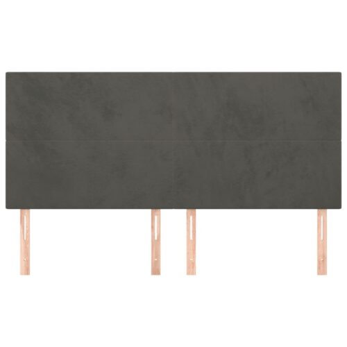 Headboards 4pcs Dark Grey 100x5x78/88cm Velvet - Image 3