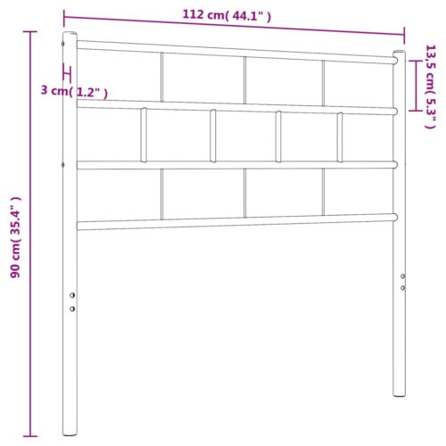 metal Headboard Black 107cm King Single - Image 6