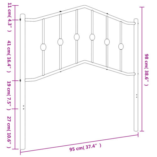 metal Headboard Black 90cm - Image 5