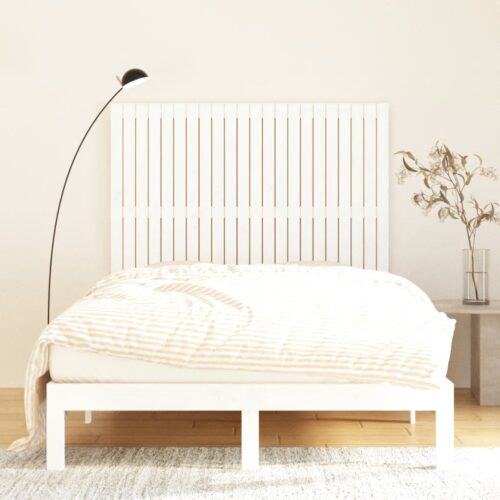Wall Headboard White 140cm Solid Wood Pine - Image 3