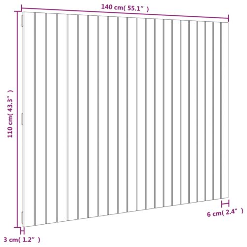 Wall Headboard White 140cm Solid Wood Pine - Image 8