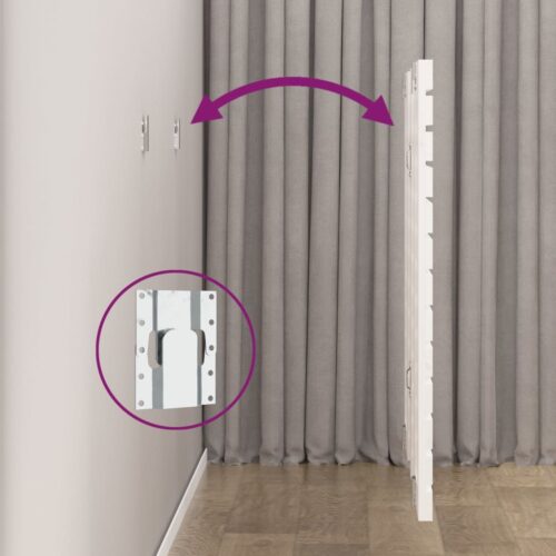 Wall Headboard White 141cm Solid Wood Pine - Image 6
