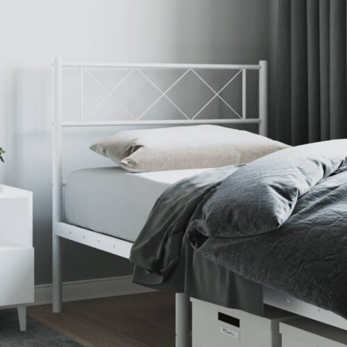 metal Headboard White 107cm King Single - Image 2