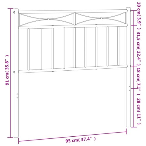 metal Headboard Black 90cm - Image 6