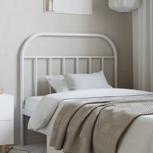metal Headboard White 107cm King Single - Image 2