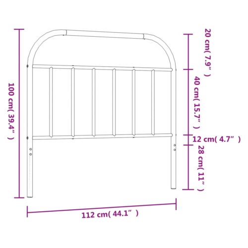 metal Headboard White 107cm King Single - Image 7