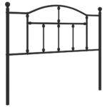 metal Headboard Black 107cm King Single