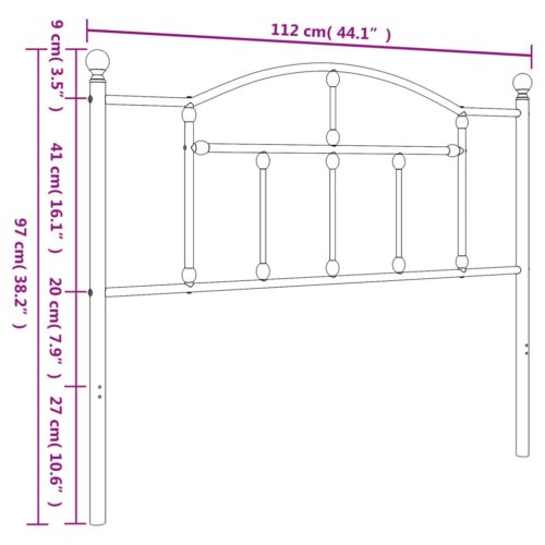 metal Headboard Black 107cm King Single - Image 6