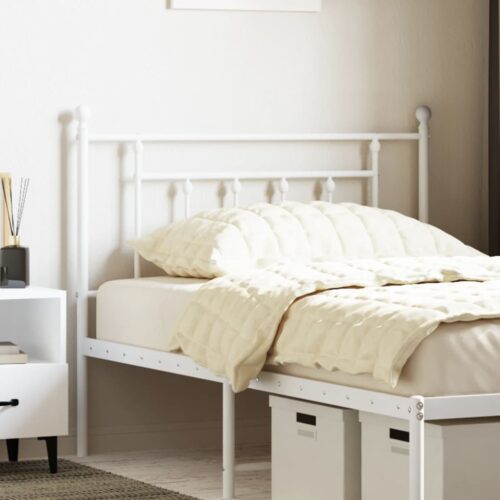 metal Headboard White 107cm King Single - Image 2