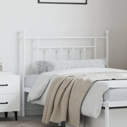 metal Headboard White 107cm King Single - Image 3