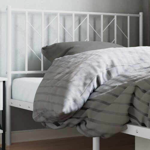 metal Headboard White 107cm King Single - Image 2