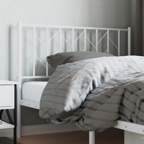 metal Headboard White 107cm King Single - Image 3