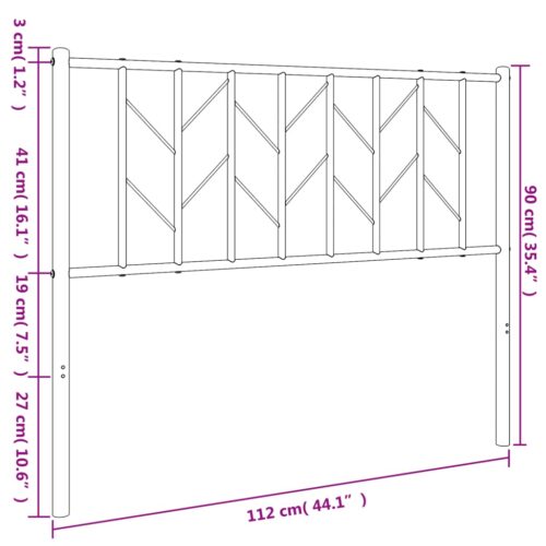 metal Headboard White 107cm King Single - Image 7